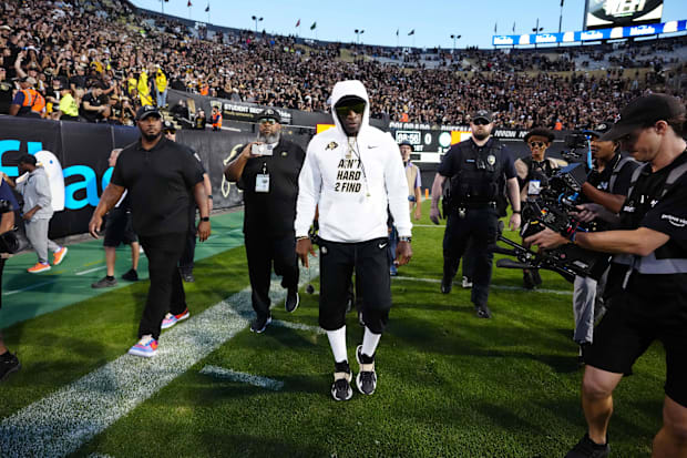 Sep 16, 2023; Boulder, Colorado, USA; Colorado Buffaloes head coach Deion Sanders before the game against the Colorado State
