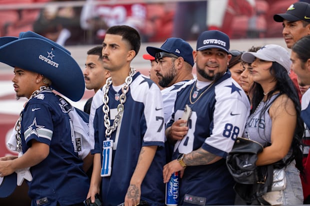 Dallas Cowboys fans awaiting the team to come out of the tunnel before the start of the game against the San Francisco 49ers.