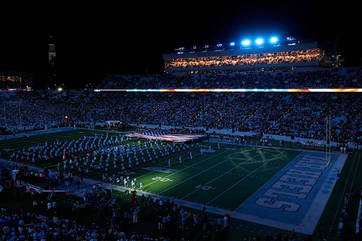 An overall view of the stadium before the game at Kenan Memorial Stadium. 