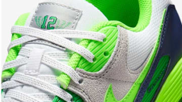 The Nike Air Max 90 in the 'Seattle Seahawks' colorway.