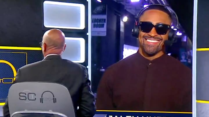Jalen Hurts had some fun with Scott Van Pelt on ESPN's 'SportsCenter' Jalen Hurts had some fun with Scott Van Pelt on ESPN's 'SportsCenter'