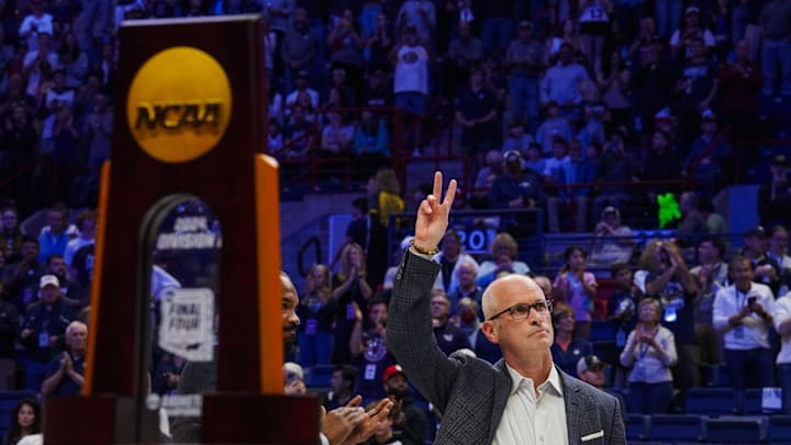 Sacred Heart v Connecticut; Big East basketball coach Dan Hurley of the UConn Huskies