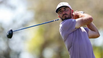 Max Homa tees off during the second round of the 2025 Arnold Palmer Invitational