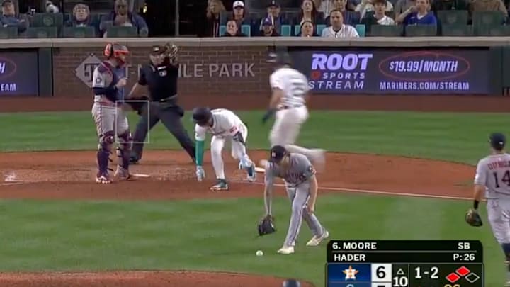The Mariners found a wild way to tie the game in the 10th inning. The Mariners found a wild way to tie the game in the 10th inning.