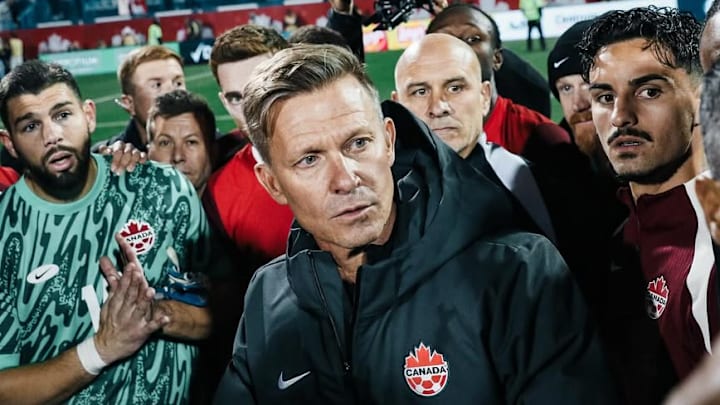 Jesse Marsch (center) is back in New Jersey with the Canadian men's national team. 