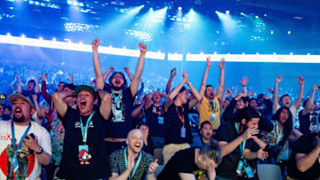 Fans popping off in the arena at Evo 2024