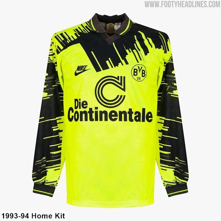 Le maillot domicile du Borussia Dortmund en 1993/94