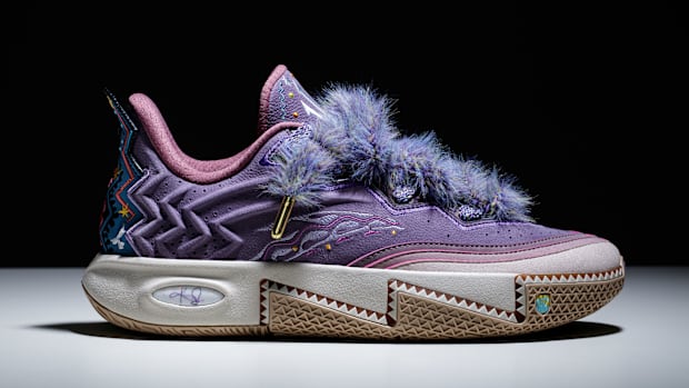 Kyrie Irving's purple ANTA sneakers.