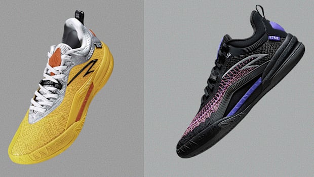 Kyrie Irving's yellow and black sneakers.
