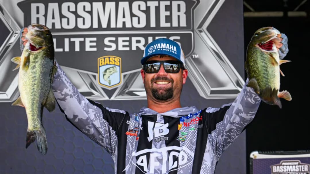 Drew Cook took the lead today in the Bassmaster Elite Series tournament on Lake Hartwell.