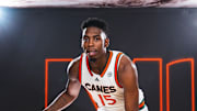 Idaho State transfer Kiree Huie at media day for the Miami Hurricanes