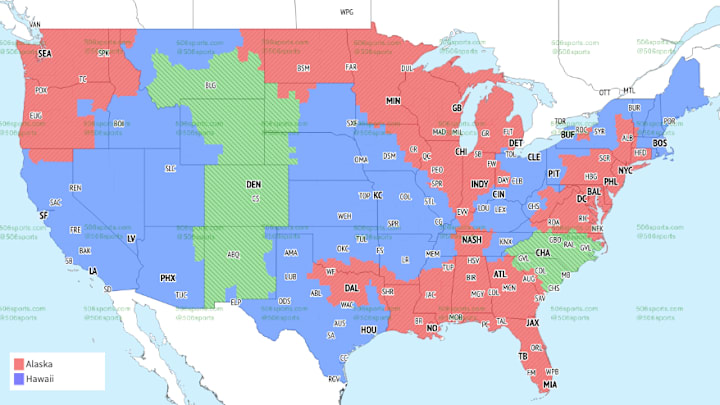 NFL Week 8 coverage maps, CBS Late Games