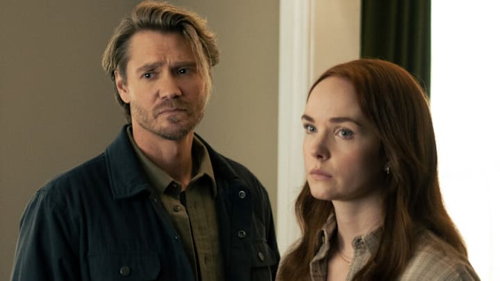 Sullivan’s Crossing -- “Remorse” -- Image Number: SUL209_7970r -- Pictured (L-R): Chad Michael Murray as Cal Jones and Morgan Kohan as Maggie Sullivan 
