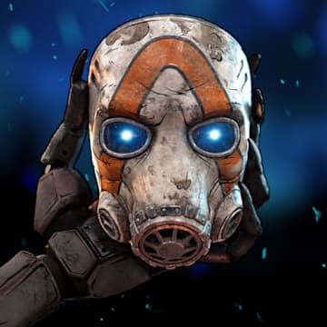 Mask being held in Borderlands.