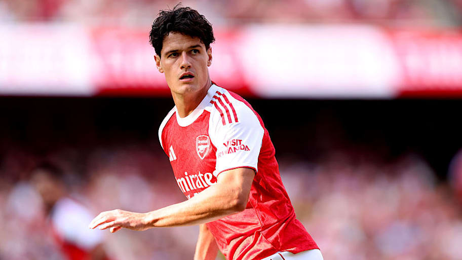 Christian Nørgaard in action for Arsenal during a friendly.