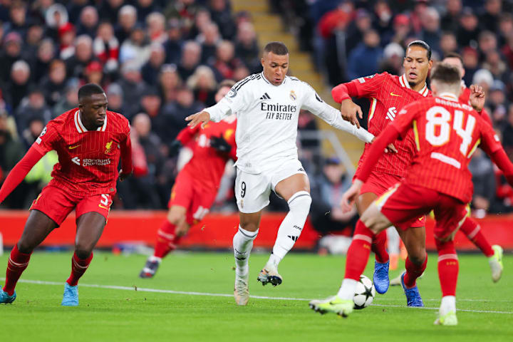 Kylian Mbappe, Ibrahima Konate, Virgil van Dijk