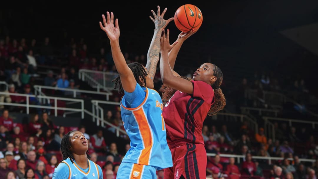 Nunu Agara attempts a shot against Tennessee at Maples 