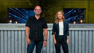 24 in 24 Last Chef Standing Season 2 host Michael Symon and Esther Choi
