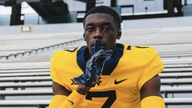 CB Cam Strong during his visit to West Virginia (WVU Athletics Communications)