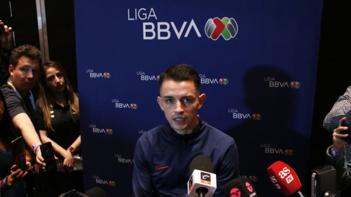 Álvaro Fidalgo,  midfielder  of Club America speaks during...