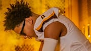 Nebraska Cornhuskers commit Trae Taylor with glasses on in his media photos with his high school