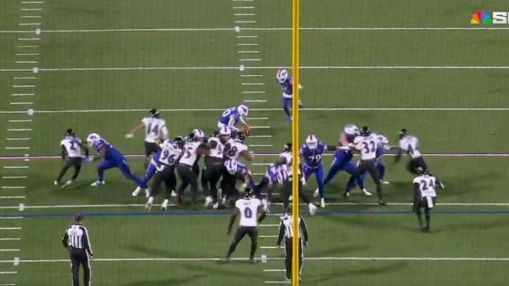 Baltimore's Kyle Hamilton came so close to blocking Matt Prater's game-winning field goal for the Bills. Baltimore's Kyle Hamilton came so close to blocking Matt Prater's game-winning field goal for the Bills.