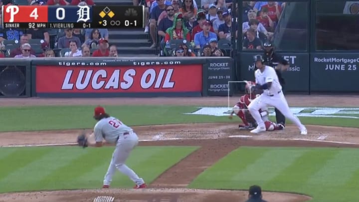 The Phillies turned an extremely rare 1-3-5 triple play Monday night against the Tigers. 