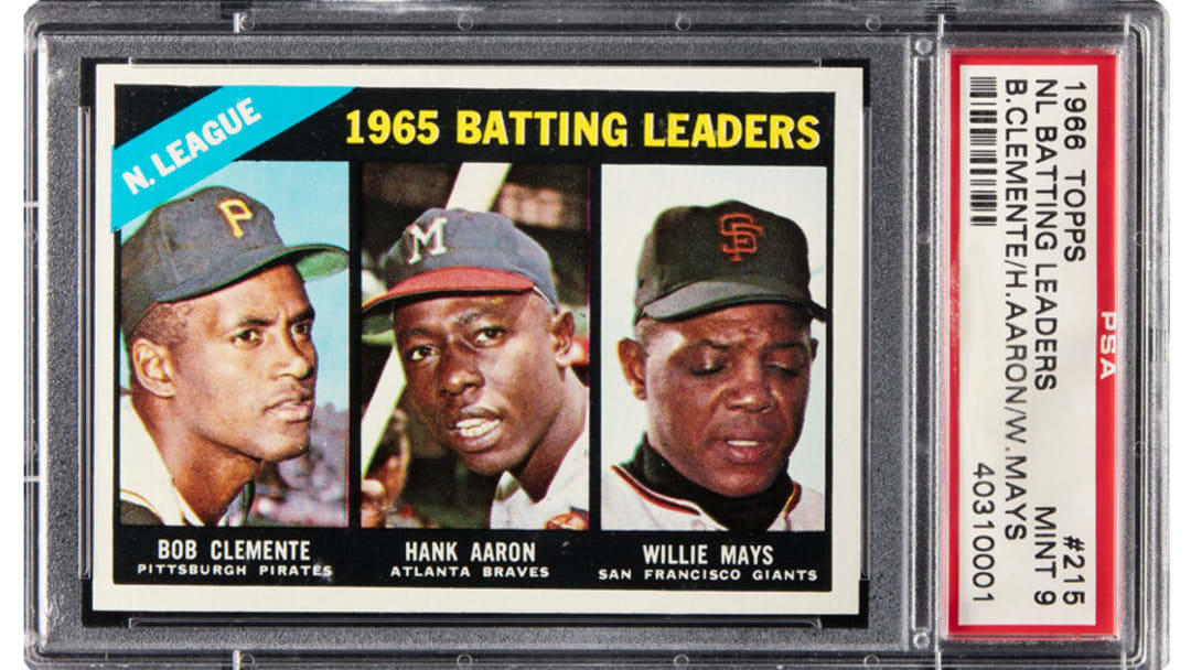 1966 Topps NL Batting Leaders PSA 9