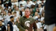 Michigan State head coach Tom Izzo yells to his players during a game against San Jose State on Thursday, Nov. 13, 2025.