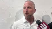 Indiana coach Darian DeVries met with reporters Saturday after the Hoosiers 93-71 exhibition win over Mega Superbet.