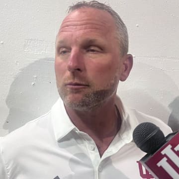 Indiana coach Darian DeVries met with reporters Saturday after the Hoosiers 93-71 exhibition win over Mega Superbet.
