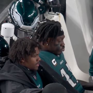 A.J. Brown was seen reading a book on the bench during the Eagles' win over the Packers. 