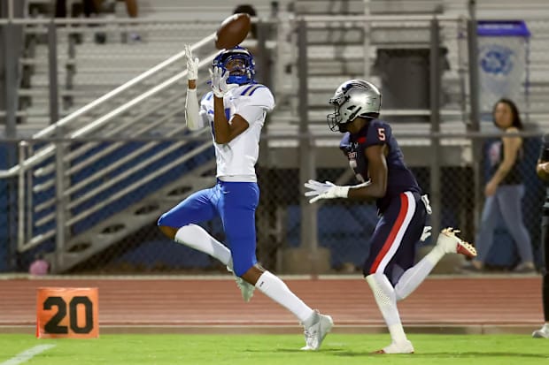 Santa Margarita wide receiver Trent Mosley scored four touchdowns in a 34-14 win at Bakersfield-Liberty last season.