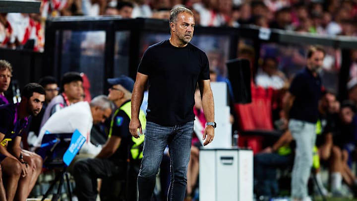 Hansi Flick on the touchline