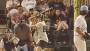 A fan at a Portland Pickles college summer league game hit a two-home run after being invited to take an at-bat. 