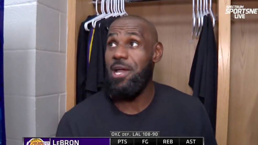 LeBron James and the Lakers lost Game 1 to the Thunder, 108-90.