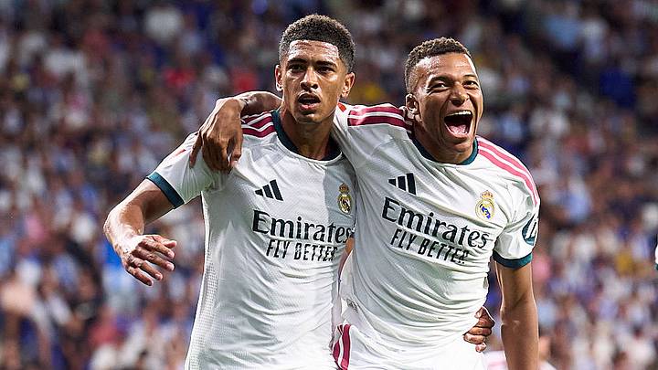 Jude Bellingham (left) opened the scoring for Real Madrid. Jude Bellingham (left) opened the scoring for Real Madrid.