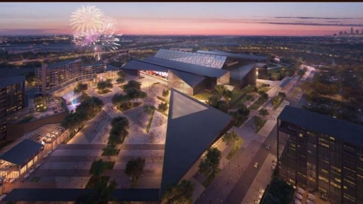 Proposed rendering of a potential new stadium for the Cleveland Browns in Brook Park.