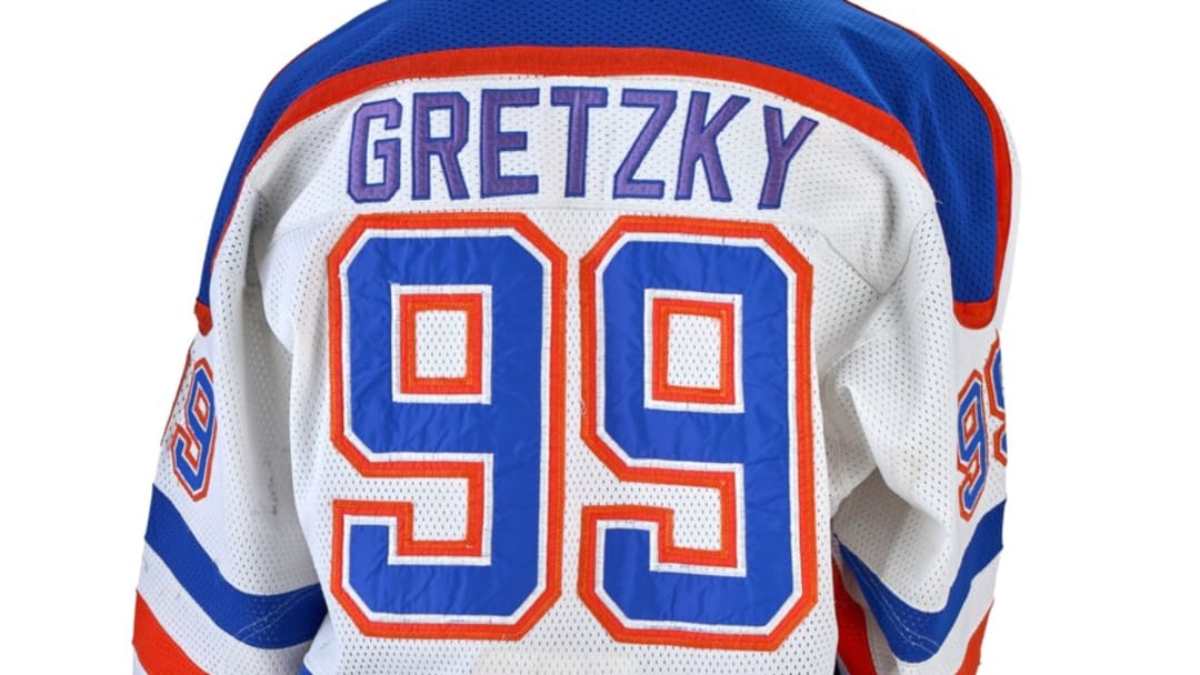 An epic Wayne Gretzky jersey was just one of the iconic items sold by Christie's at The Jim Irsay Collection auction.