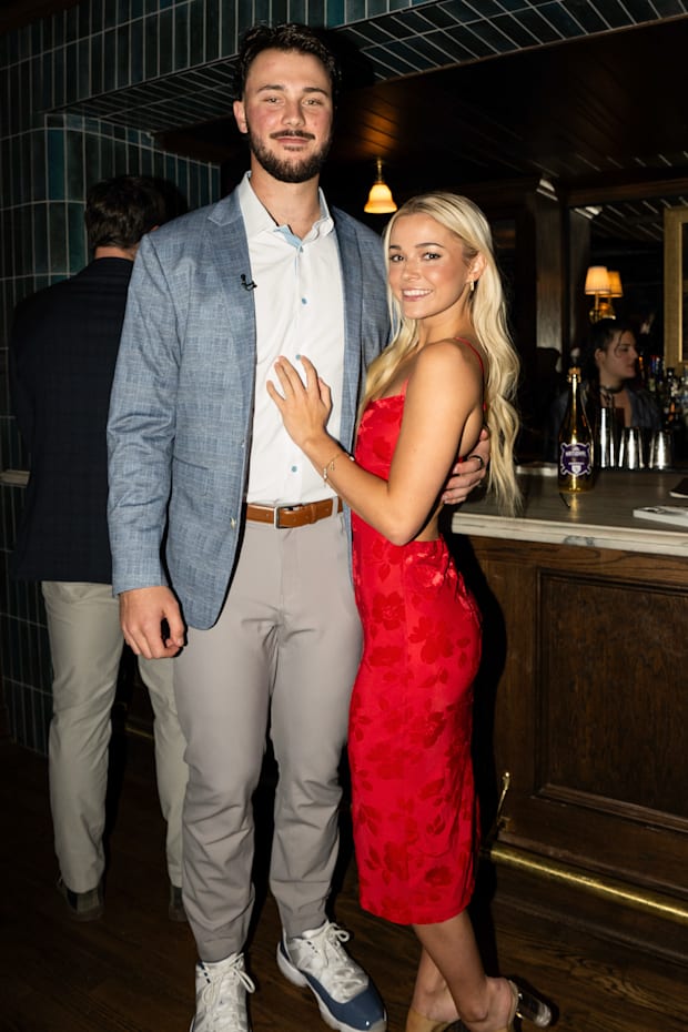 Paul Skenes and Olivia Dunne during the ROY 2024 National League Jackie Robinson Rookie of the Year Award