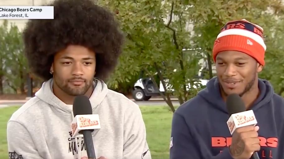 Odunze hard-launched a new haircut on Up and Adams.  | Screenshot via @UpAndAdams on X.
