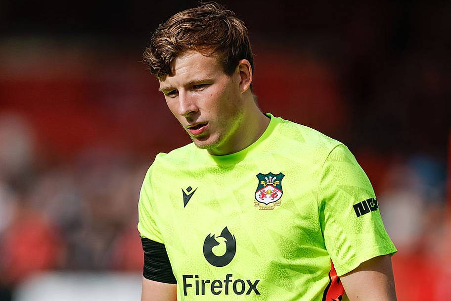 Wrexham goalkeeper Anthony Patterson during the Sky Bet Championship match at The Racecourse Ground