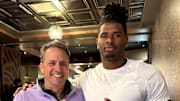 Jayden Wayne with Washington coach Jedd Fisch