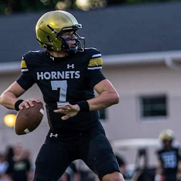Bishop Moore quarterback Blake McCullough helped lead the Hornets past Gainesville Eastside, 36-8, in last week's Class 3A, Region 2 semifinals. The Hornets (11-1) host Eau Gallie (9-3) on Friday, Nov. 28, in the regional finals.