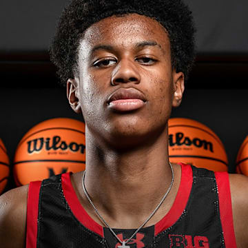 Maryland commit Baba Oladotun has been sidelined by an ankle injury at the start of the 2025-26 high school basketball season.