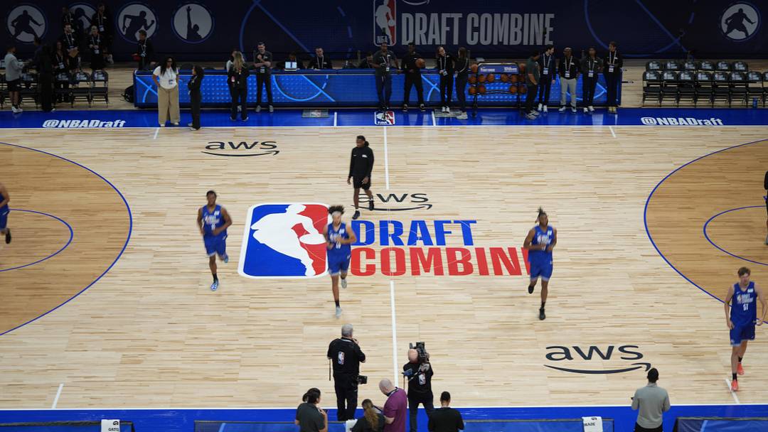 May 11, 2026; Chicago, IL, USA; Players participate in the 2026 NBA Draft Combine at Wintrust Arena. Mandatory Credit: David Banks-Imagn Images May 11, 2026; Chicago, IL, USA; Players participate in the 2026 NBA Draft Combine at Wintrust Arena. Mandatory Credit: David Banks-Imagn Images