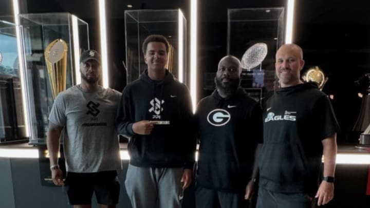 Georgia football recruiting target Jayden-Jamal Hanne on his visit to the University of Georgia. 