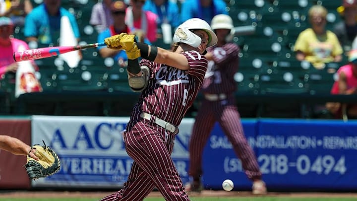 Collinsville senior first baseman Cash Morgan is batting .330 entering Thursday morning's Class 2A Division II state championship game at Dell Diamond in Round Rock. Collinsville senior first baseman Cash Morgan is batting .330 entering Thursday morning's Class 2A Division II state championship game at Dell Diamond in Round Rock.
