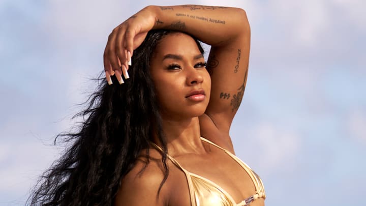 Jordan Chiles was photographed by Ben Horton at The Boca Raton. Swimsuit by I.AM.GIA. Jordan Chiles was photographed by Ben Horton at The Boca Raton. Swimsuit by I.AM.GIA.