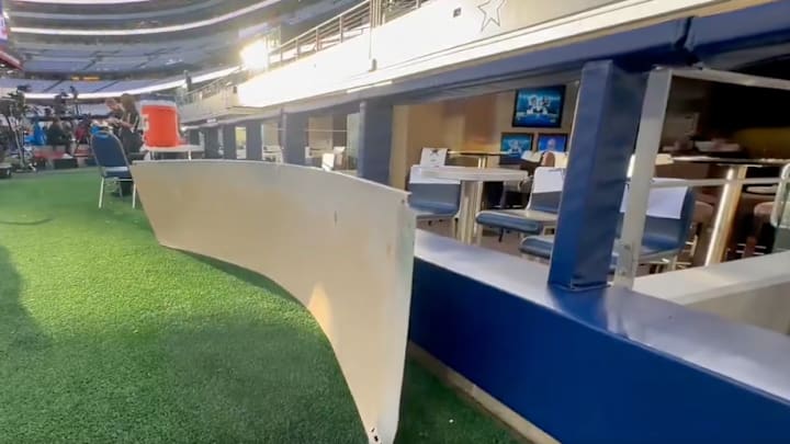 A piece of the roof at AT&T Stadium ahead of the Dallas Cowboys' clash against the Houston Texans. 